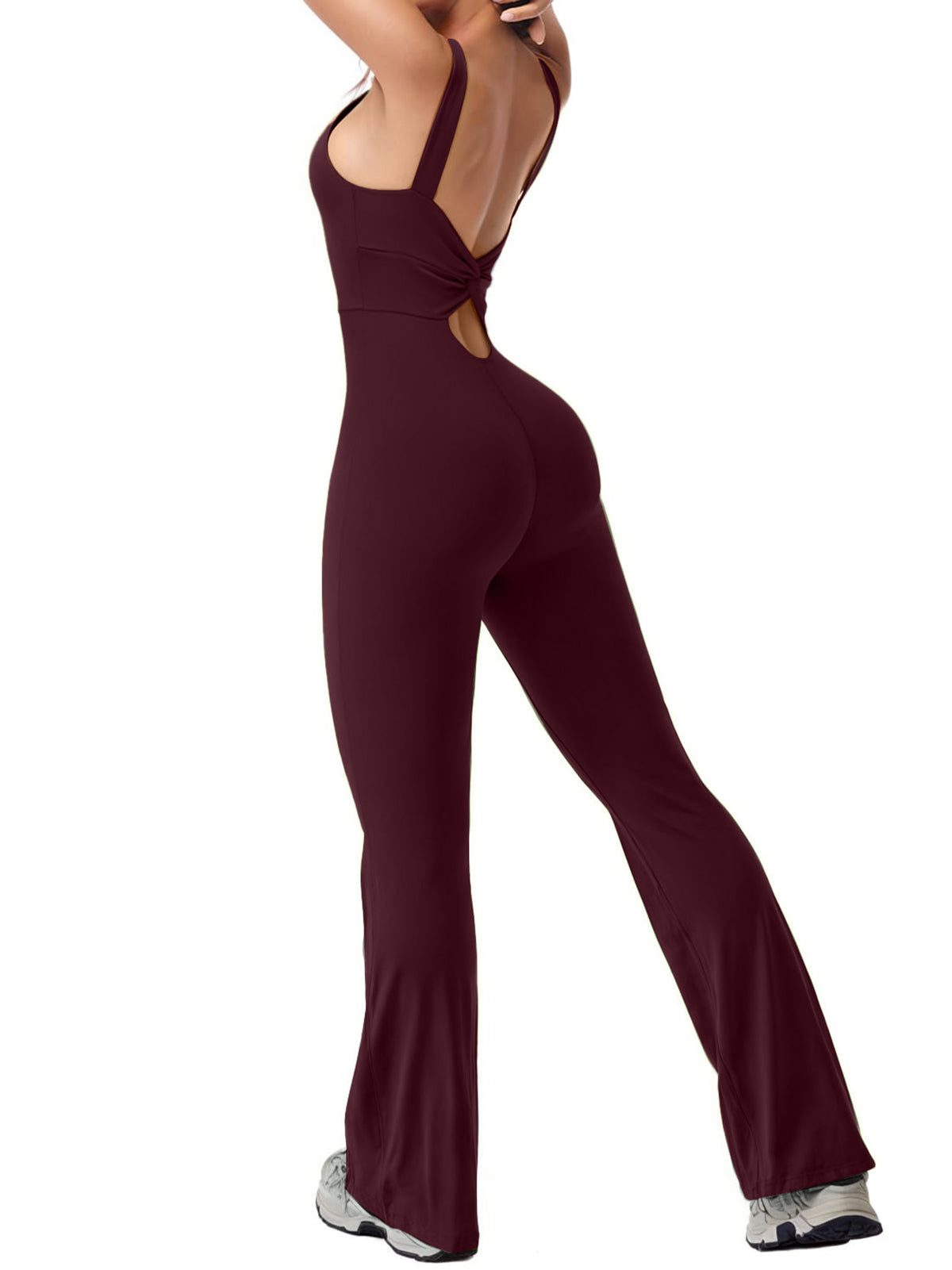 Strappy Cutout Backless Fitted Jumpsuit