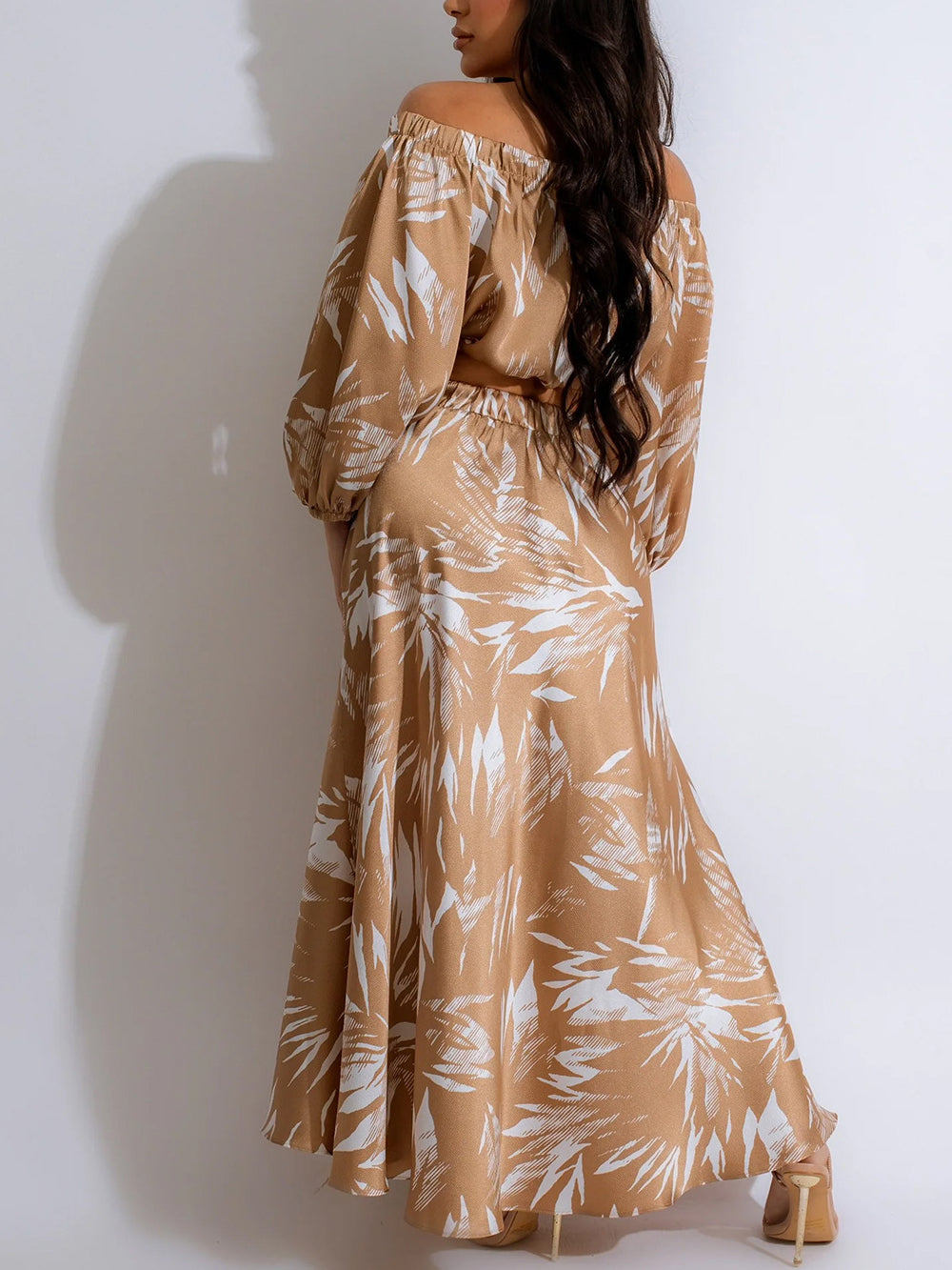 Two-Piece Off-Shoulder Crop Top Skirt Set