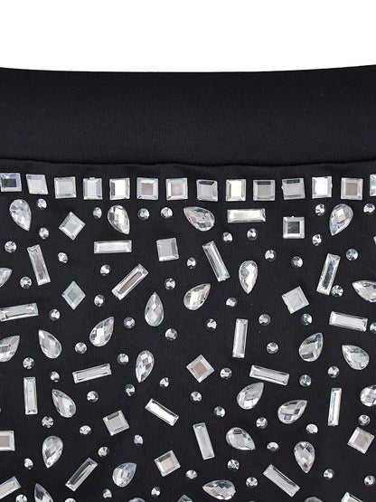 Two-Piece Rhinestone Skirt Set