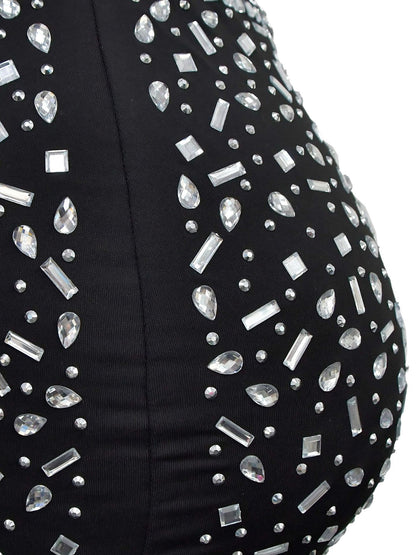 Two-Piece Rhinestone Skirt Set