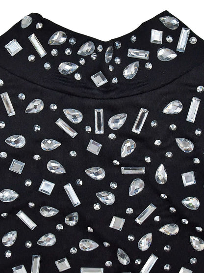 Two-Piece Rhinestone Skirt Set