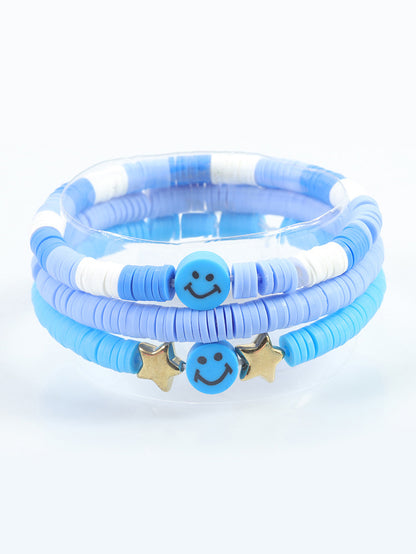 Conjunto de arcilla polimérica con pulsera de cuentas de letras multicolores 