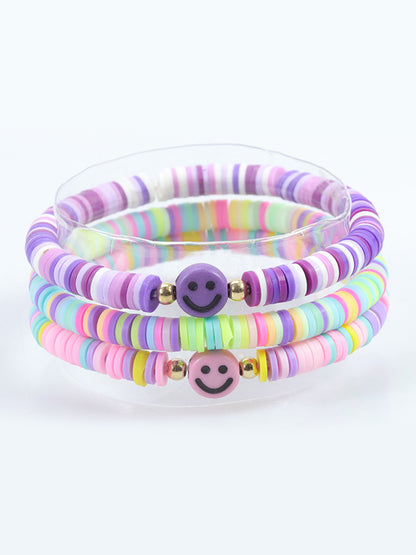 Conjunto de arcilla polimérica con pulsera de cuentas de letras multicolores 