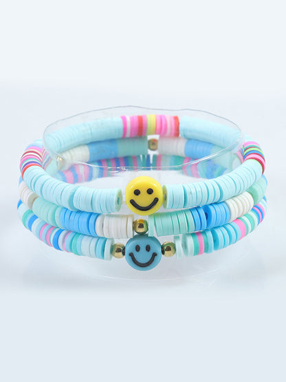 Conjunto de arcilla polimérica con pulsera de cuentas de letras multicolores 