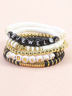 Multicolor Letter Bead Bracelet Polymer Clay Set