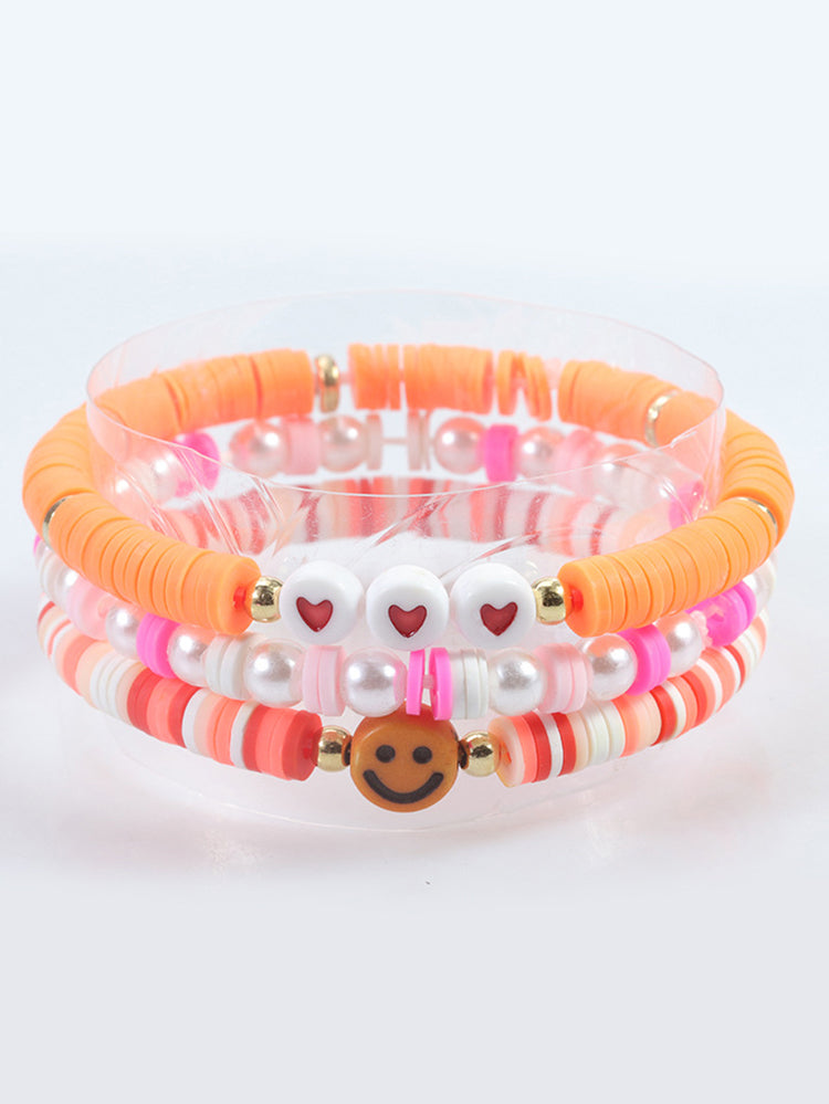 Conjunto de arcilla polimérica con pulsera de cuentas de letras multicolores 