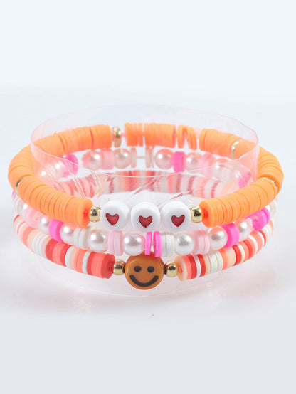 Conjunto de arcilla polimérica con pulsera de cuentas de letras multicolores 