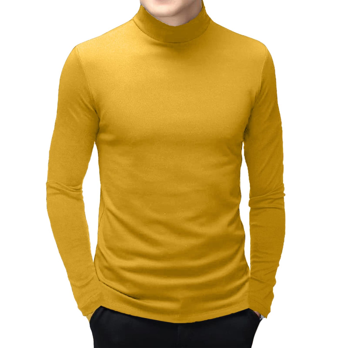 Mens Long Sleeve Turtleneck Tops