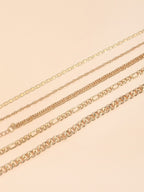 Minimalist Vintage Snake Chain Ankle Bracelet Set
