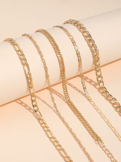 Minimalist Vintage Snake Chain Ankle Bracelet Set