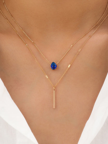 Conjunto de collar de dos piezas de doble capa 