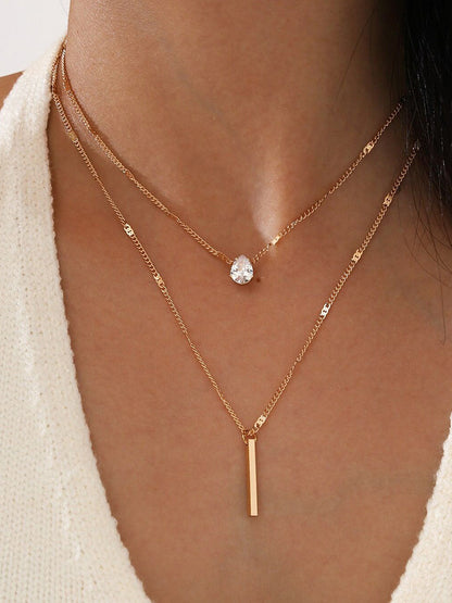 Conjunto de collar de dos piezas de doble capa 