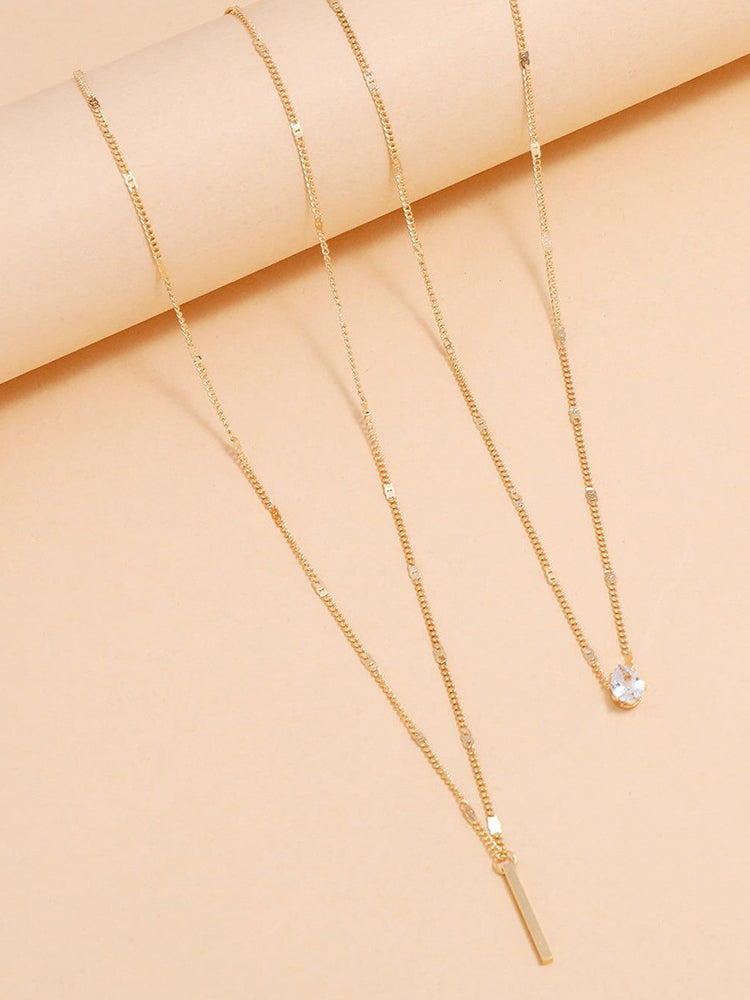 Conjunto de collar de dos piezas de doble capa 