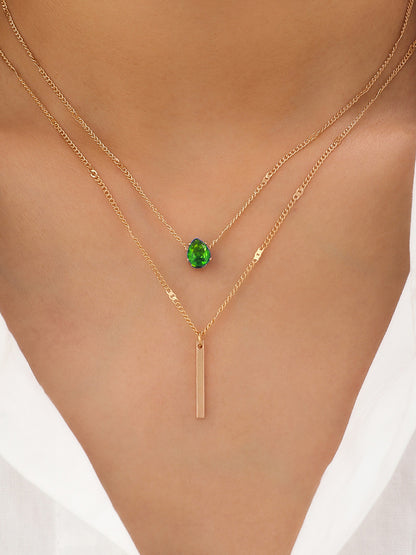 Conjunto de collar de dos piezas de doble capa 