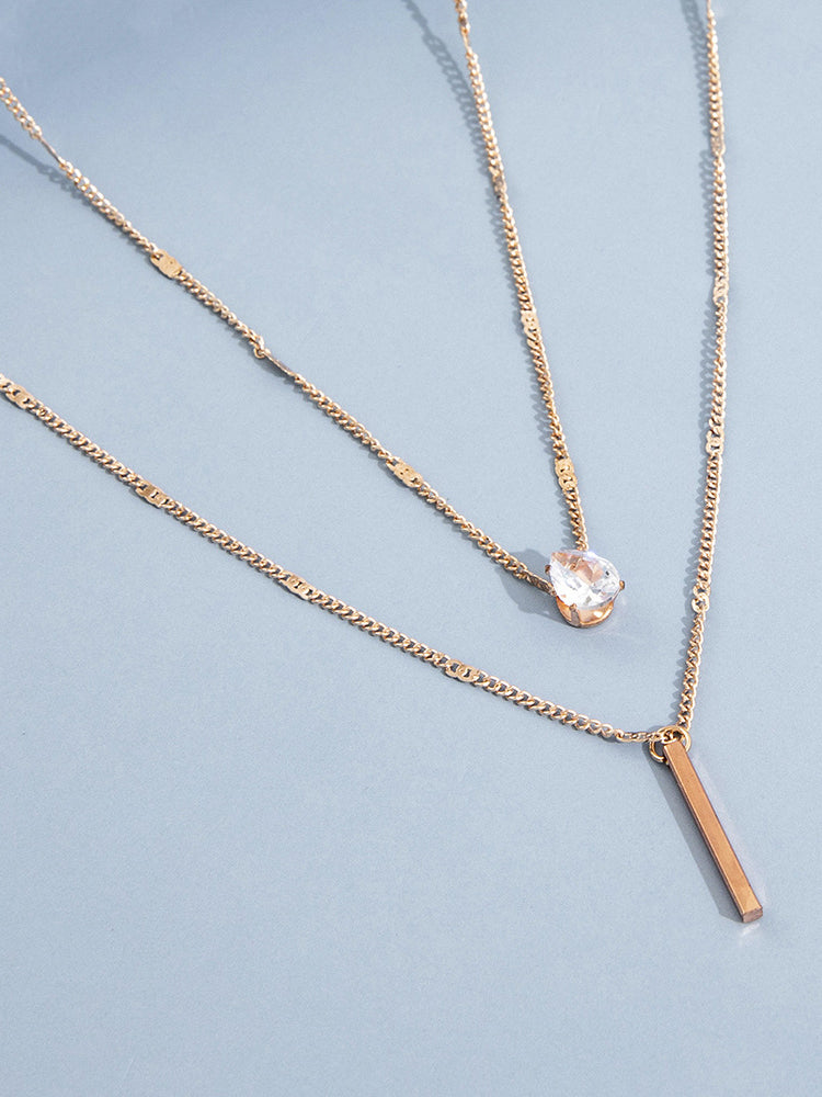 Conjunto de collar de dos piezas de doble capa 