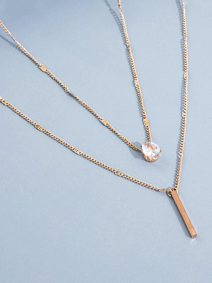 Conjunto de collar de dos piezas de doble capa 