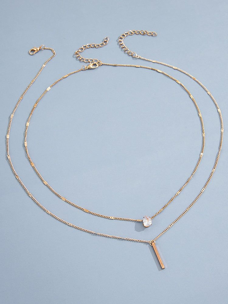 Conjunto de collar de dos piezas de doble capa 