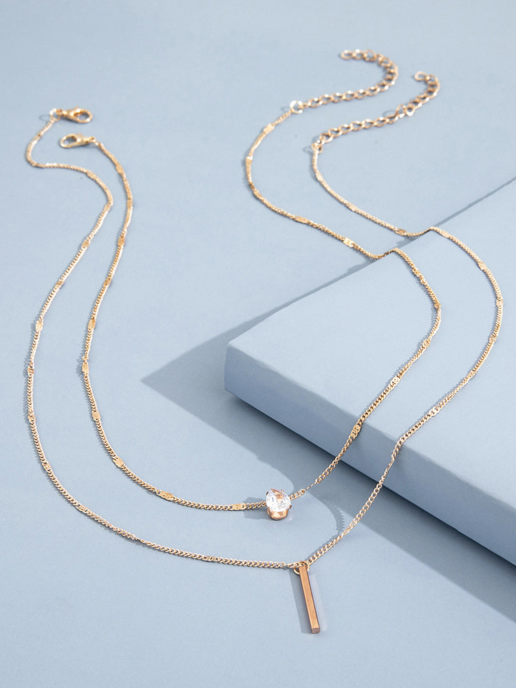 Two-Piece Double Layer Necklace Set