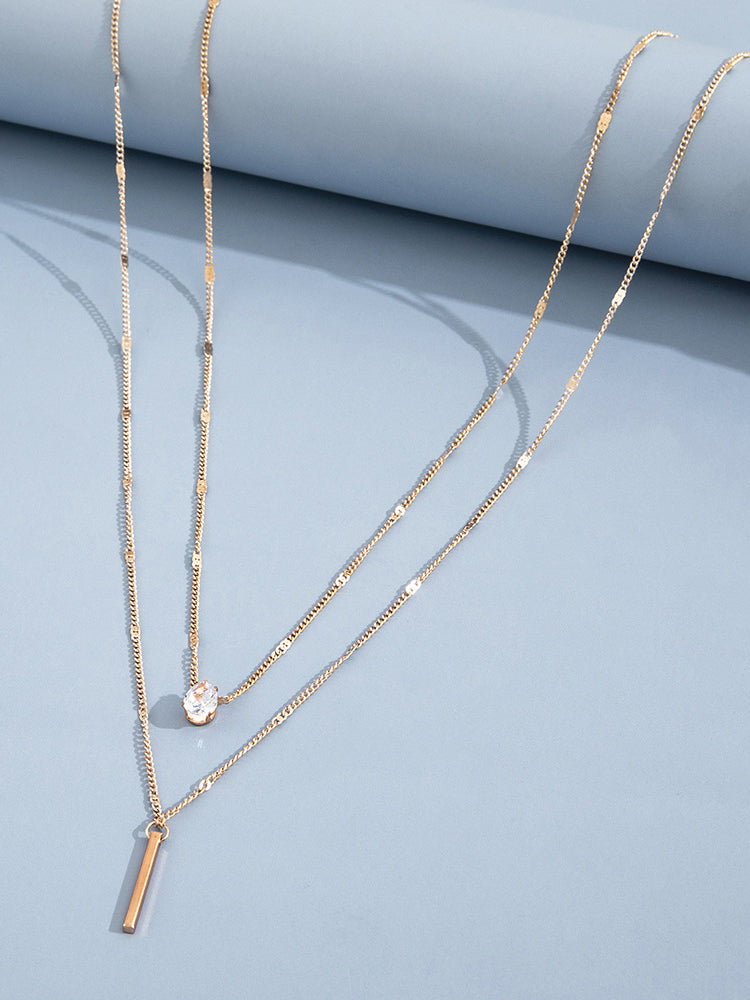 Conjunto de collar de dos piezas de doble capa 