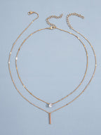 Two-Piece Double Layer Necklace Set