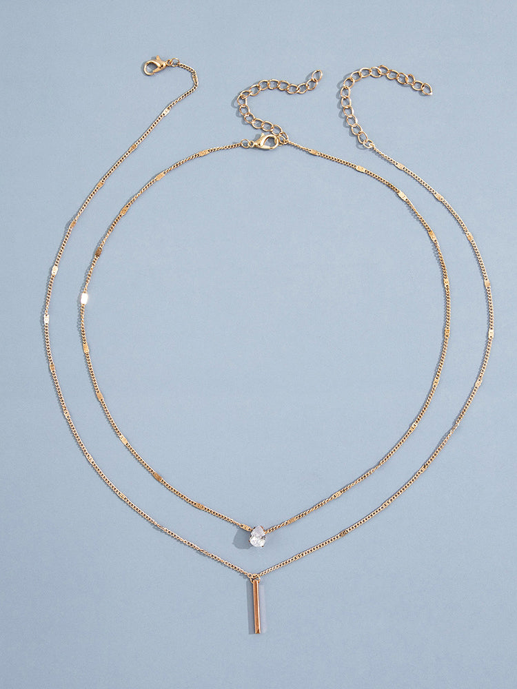 Conjunto de collar de dos piezas de doble capa 