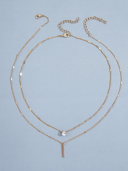 Conjunto de collar de dos piezas de doble capa 