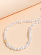 Collar con colgante de corazón de perlas 