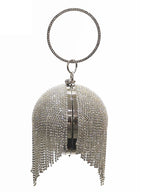 Bolso de mano con borlas de diamantes de imitación 