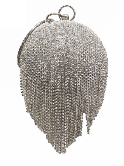 Bolso de mano con borlas de diamantes de imitación 