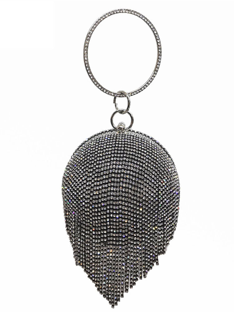 Bolso de mano con borlas de diamantes de imitación 