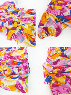 Vestidos midi con estampado floral y manga corta tipo farol