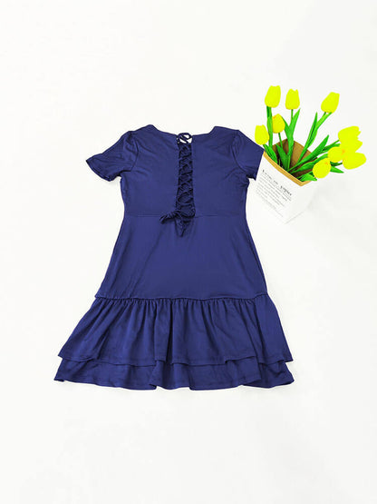 Minivestidos de manga corta con volantes cruzados