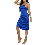 Spaghetti Strap Drawstring Ruched Dress