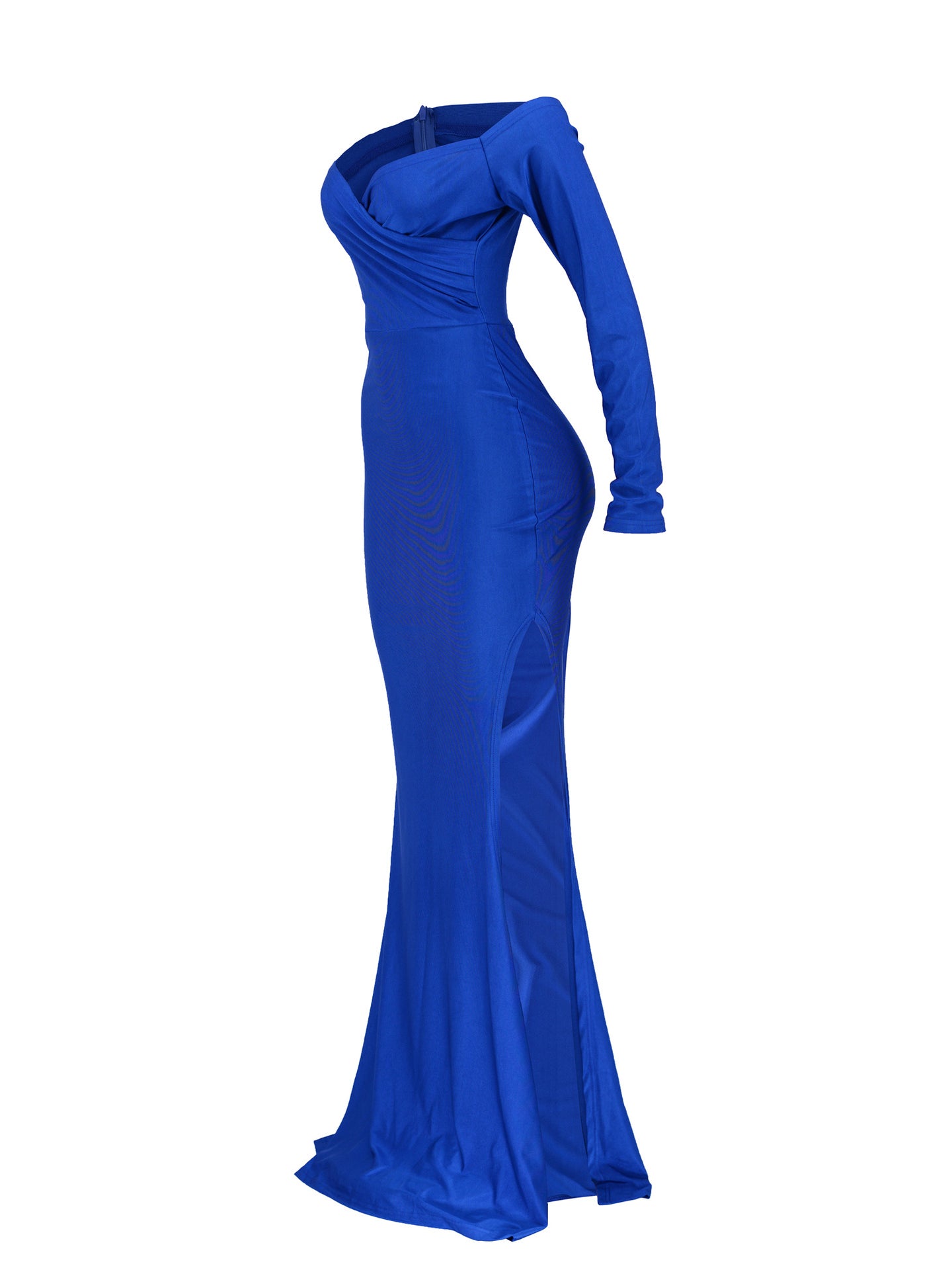 Vestidos largos con abertura y hombros descubiertos de manga larga