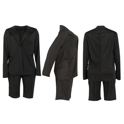 Conjuntos de pantalones cortos tipo blazer de manga larga de dos piezas