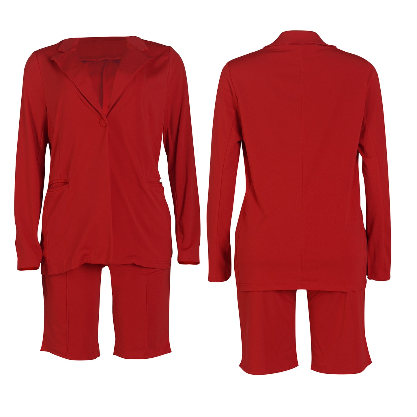 Conjuntos de pantalones cortos tipo blazer de manga larga de dos piezas