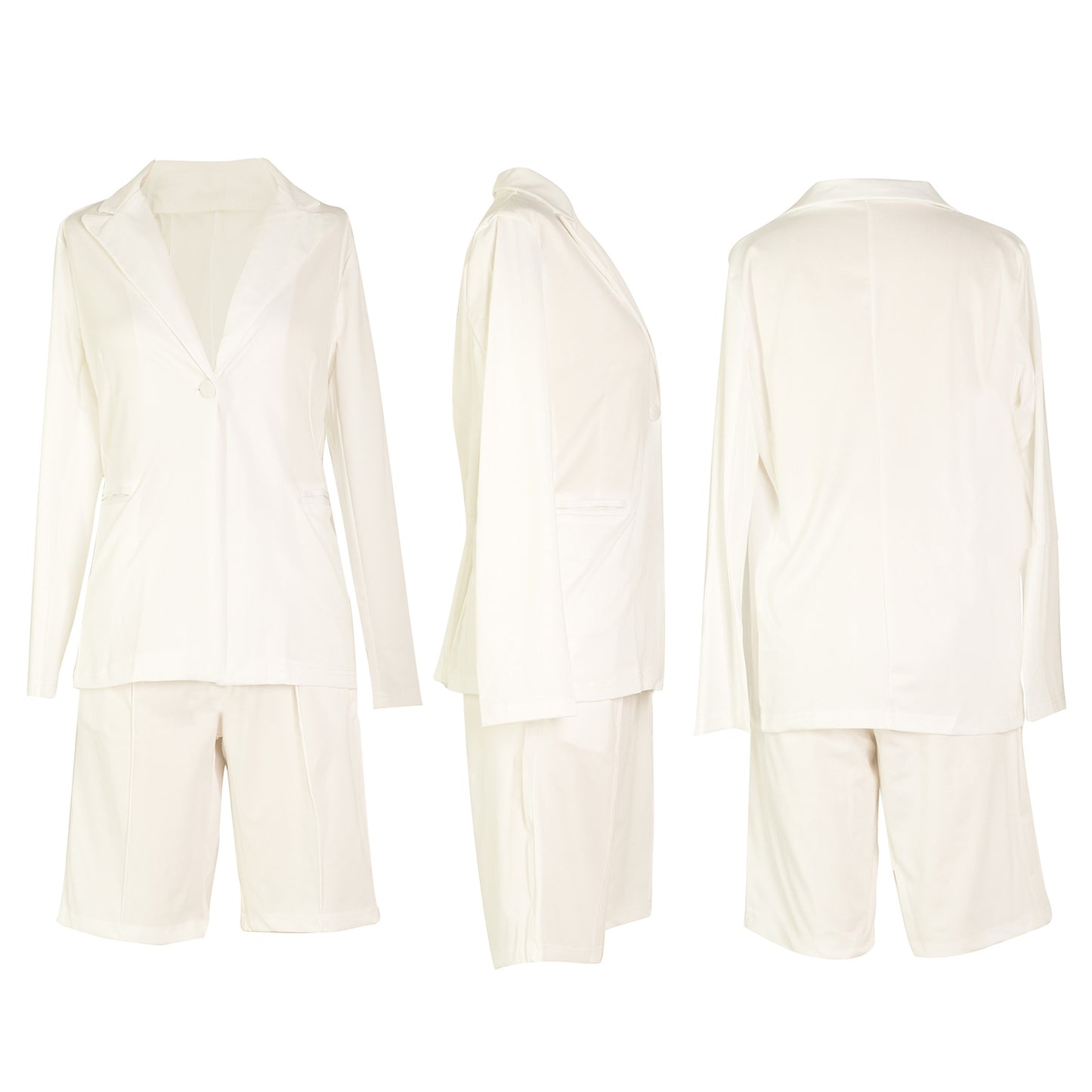 Conjuntos de pantalones cortos tipo blazer de manga larga de dos piezas