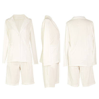 Conjuntos de pantalones cortos tipo blazer de manga larga de dos piezas