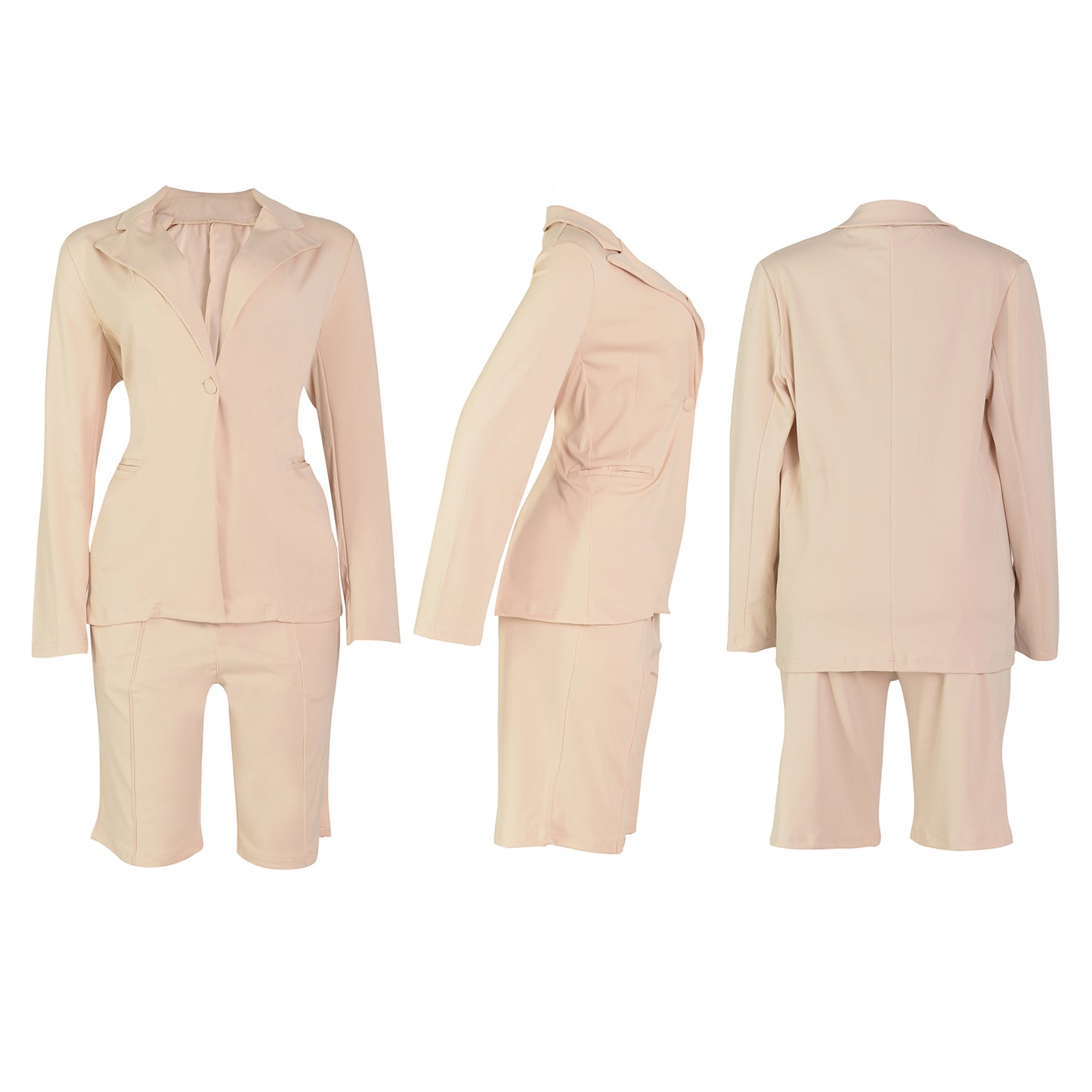 Conjuntos de pantalones cortos tipo blazer de manga larga de dos piezas