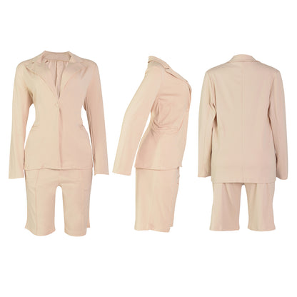 Conjuntos de pantalones cortos tipo blazer de manga larga de dos piezas