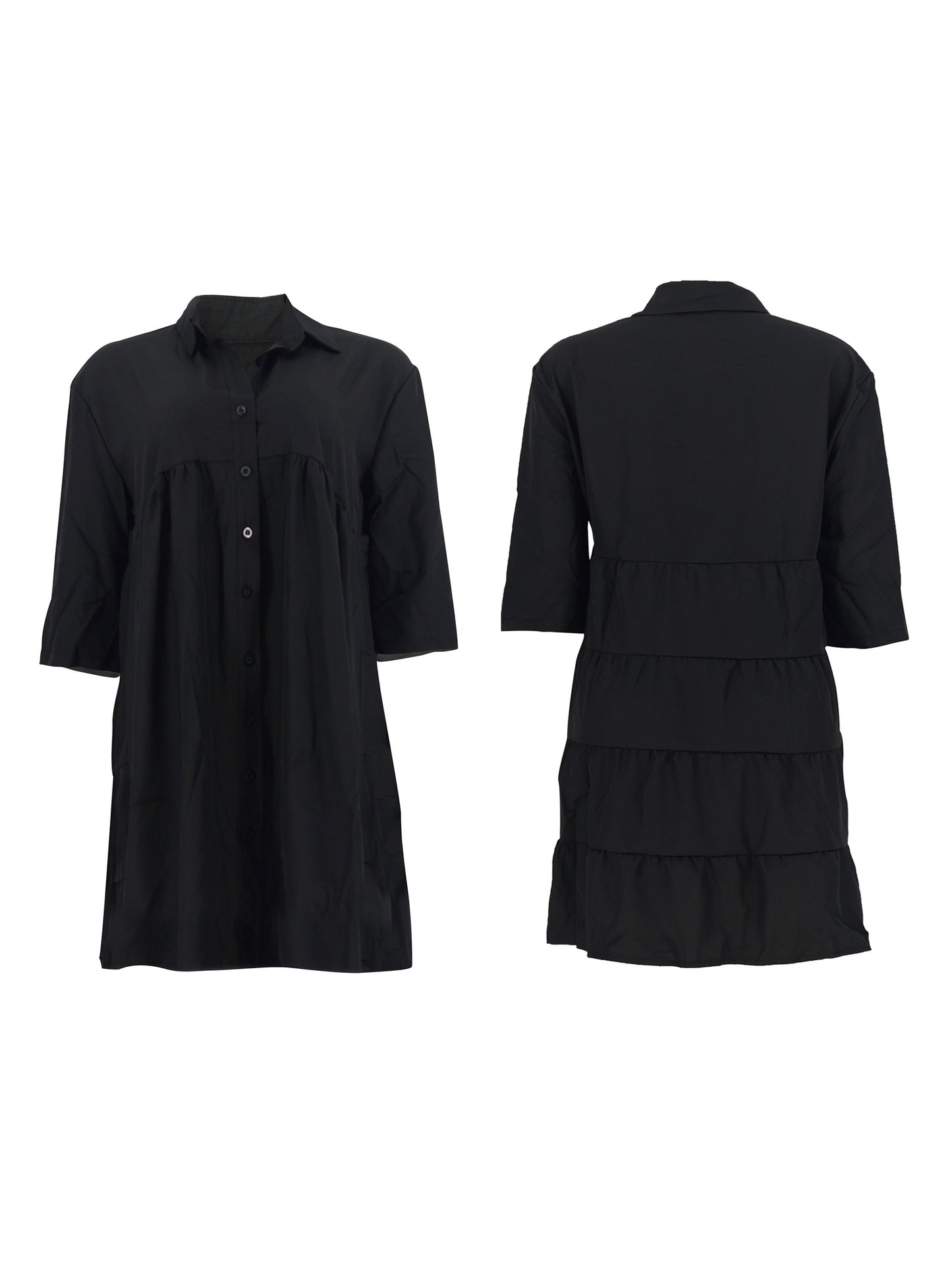 Mini vestidos con vuelo y volantes de manga corta