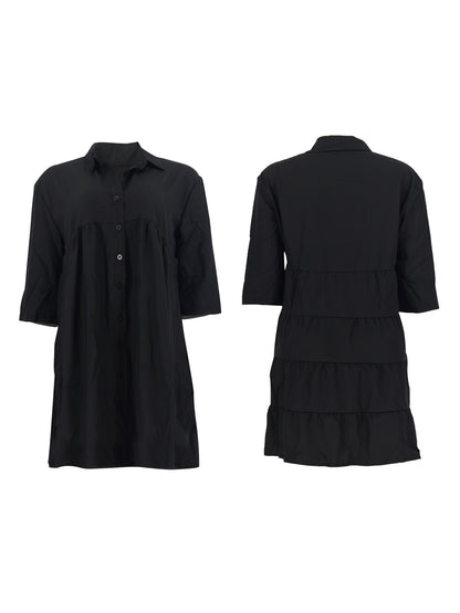 Mini vestidos con vuelo y volantes de manga corta