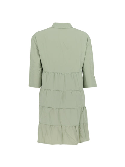 Mini vestidos con vuelo y volantes de manga corta