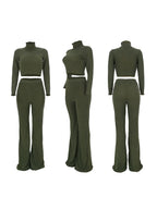 Conjunto de suéter de punto con cuello alto