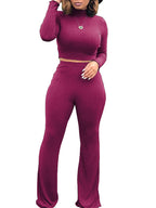 Conjunto de suéter de punto con cuello alto