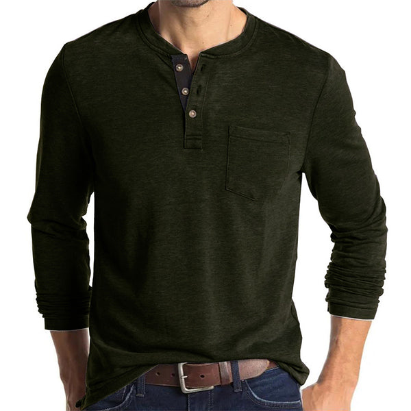 Mens Long Sleeve Lightweight T-Shirt with Pockets