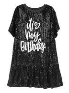 Sparkling Printed Lotus Hem Birthday Shimmery Dress