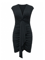 Plus Size Tie Waist Ruched Dress