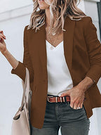 Solid Color Single Breasted Blazer
