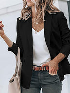 Solid Color Single Breasted Blazer